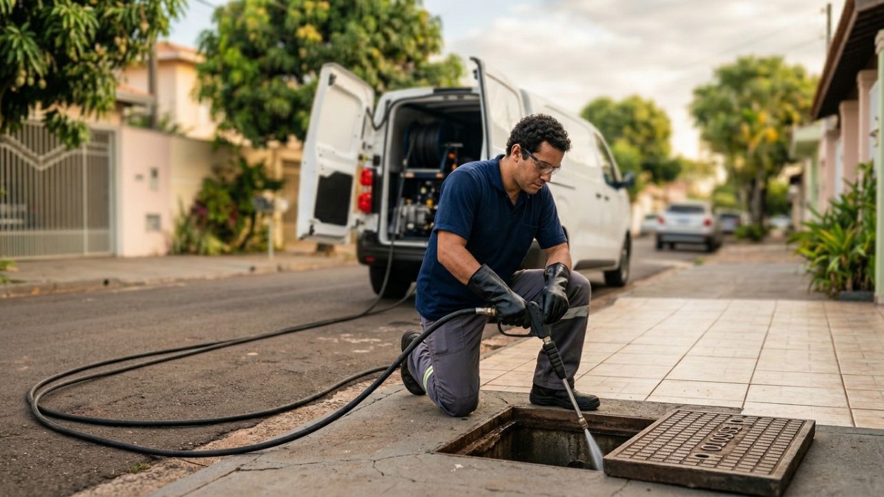 Serviço de desentupidora em Ribeirão Preto — equipe e atendimento GeralTec