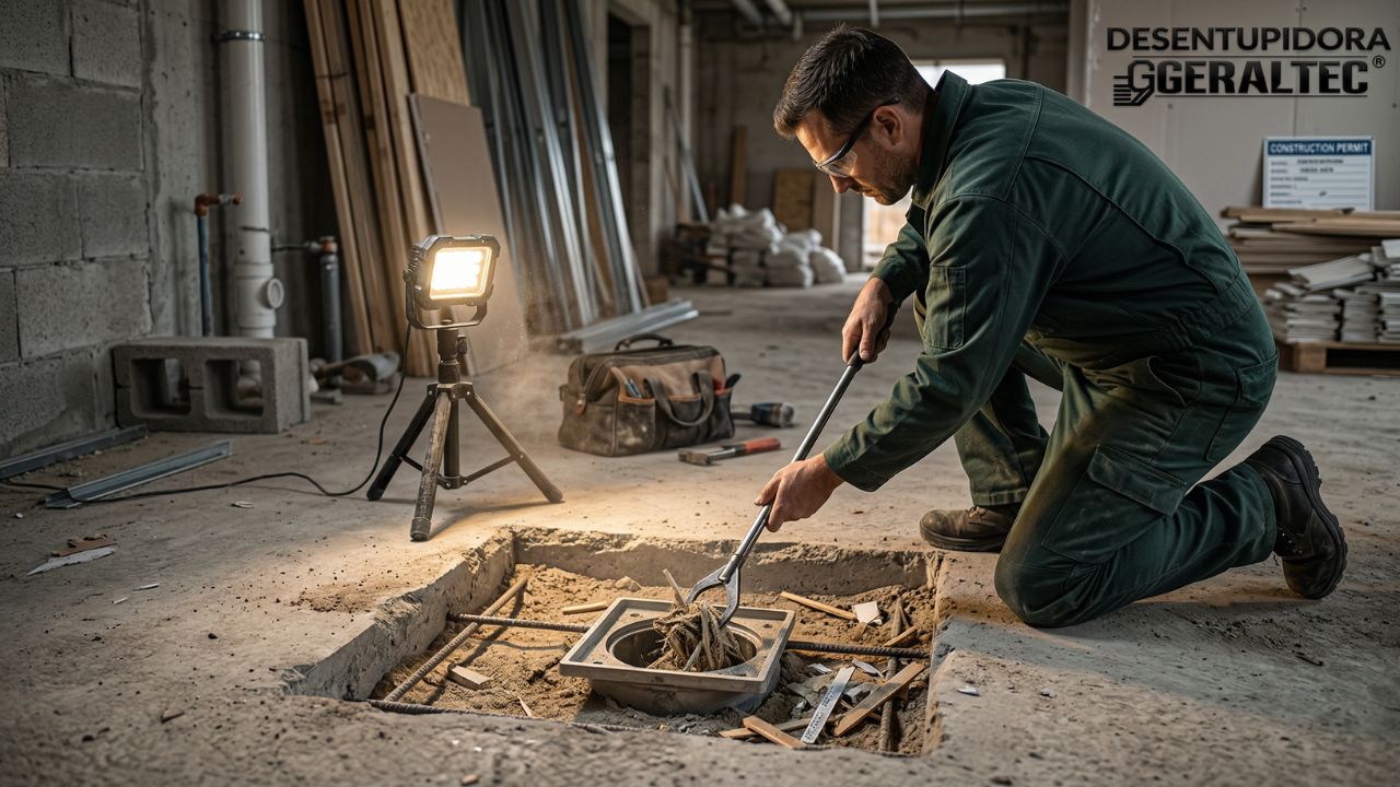 Desentupimento de ralo pós obra em Ribeirão Preto, serviço GeralTec